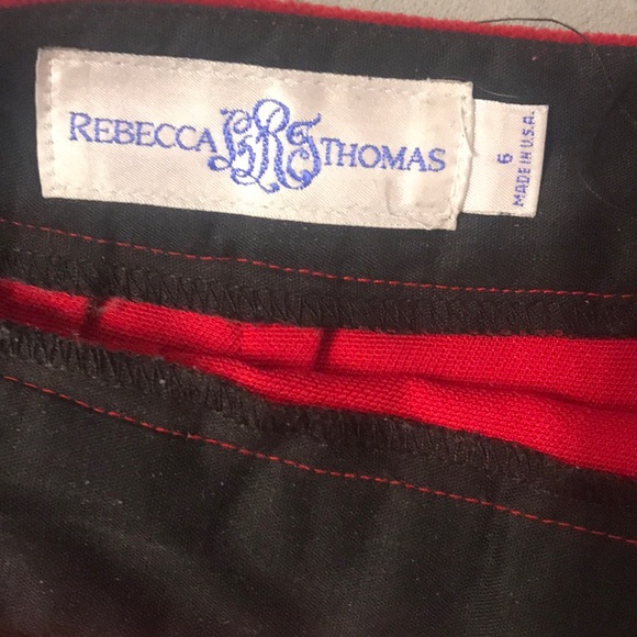 Vintage Rebecca Thomas Red Velvet Skirt. - Picture 9 of 9
